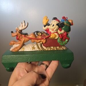 Vintage Disney Midwest Mickey & Pluto Cast Iron Double Stocking Hanger A5